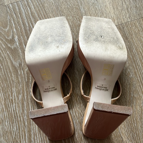 Jeffery Campbell Hustler Platform Sandal Nude Patent Leather Strappy Block Heels - Picture 12 of 13